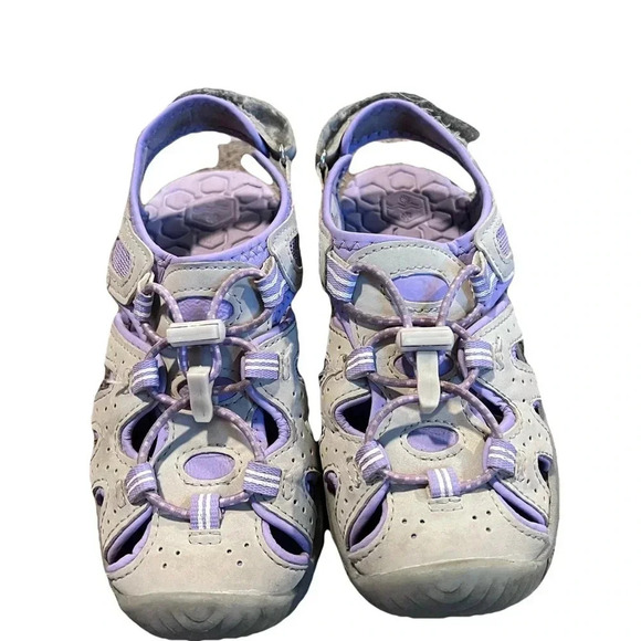 Khombu Youth Girls Sport Sandals Dana Grey / Purple Size 13 - Picture 4 of 7